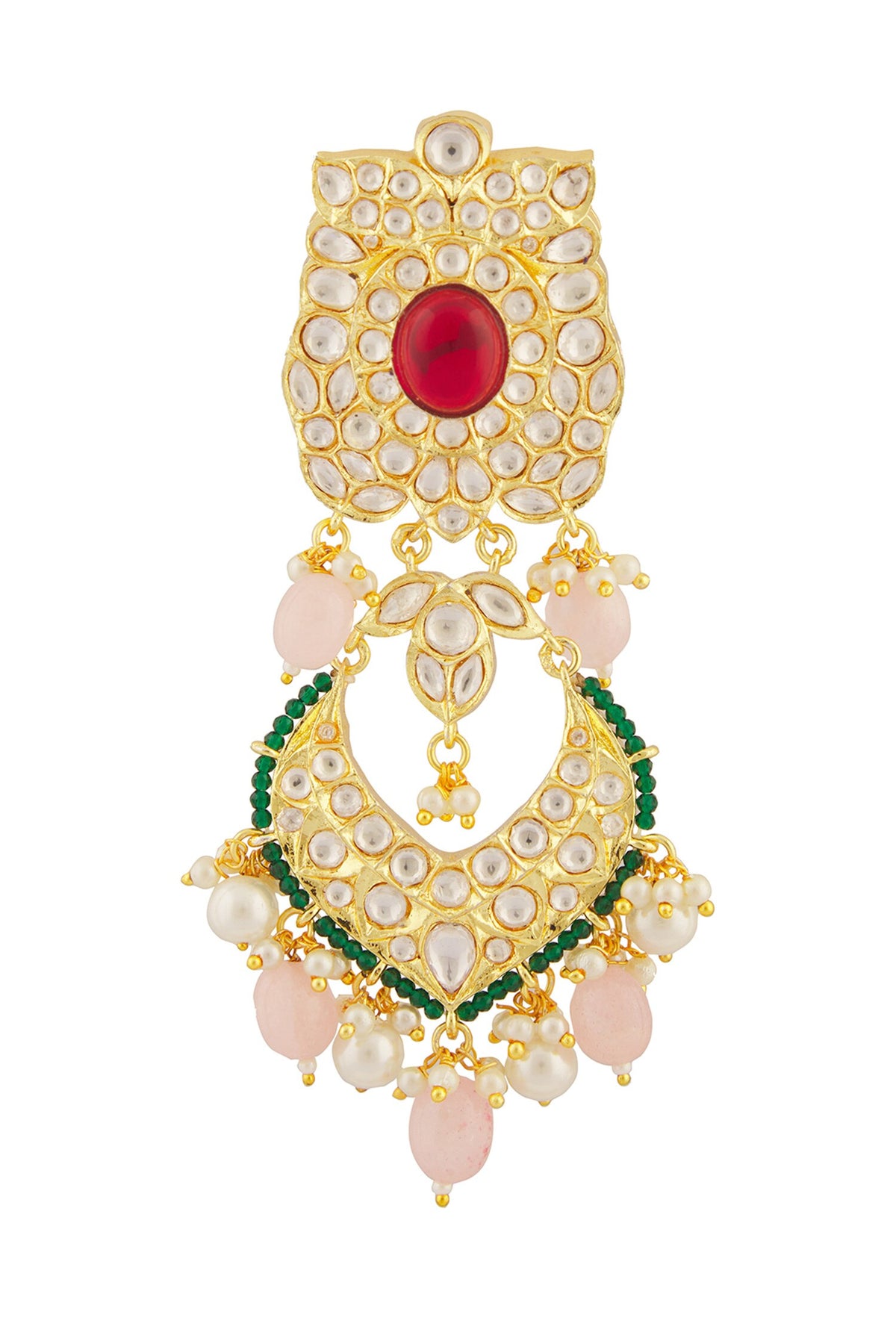 Serene Bloom Ruby Stone Encrusted Jewellery Set 