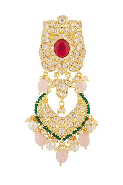 Serene Bloom Ruby Stone Encrusted Jewellery Set 