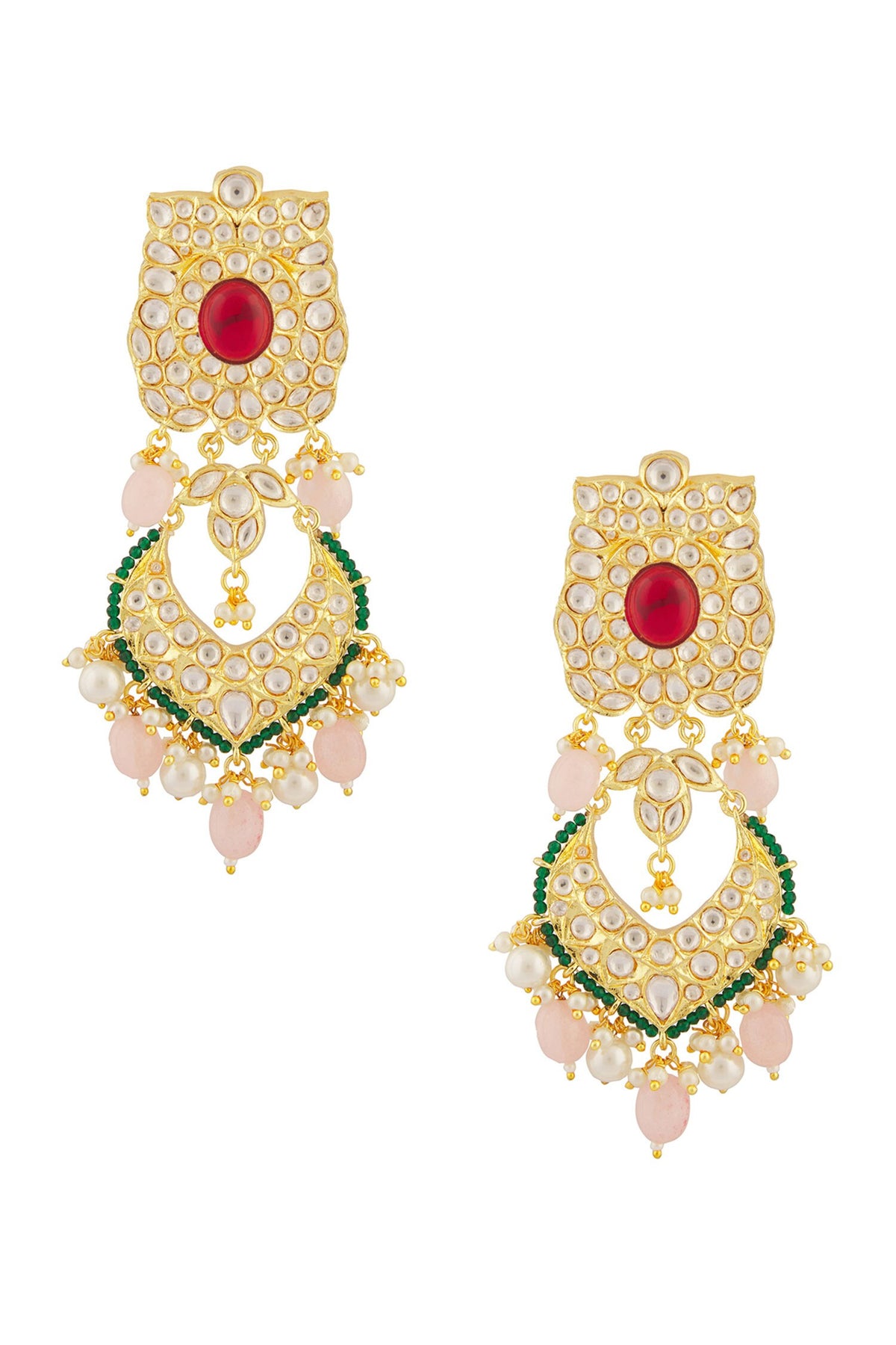 Serene Bloom Ruby Stone Encrusted Jewellery Set 