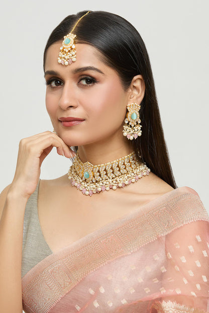 Vine Kundan Embellished Choker Jewellery Set 