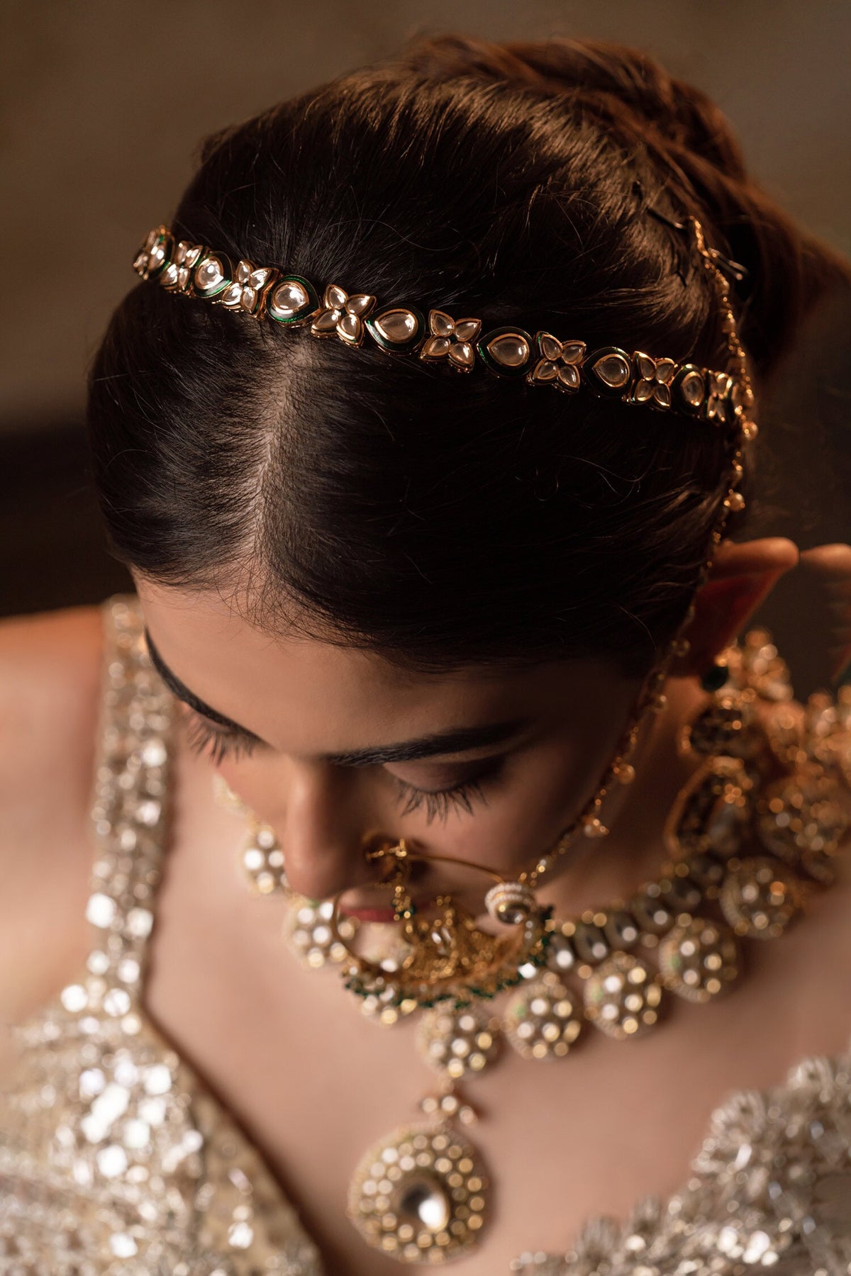 Pooja Kundan Embellished Mathapatti 