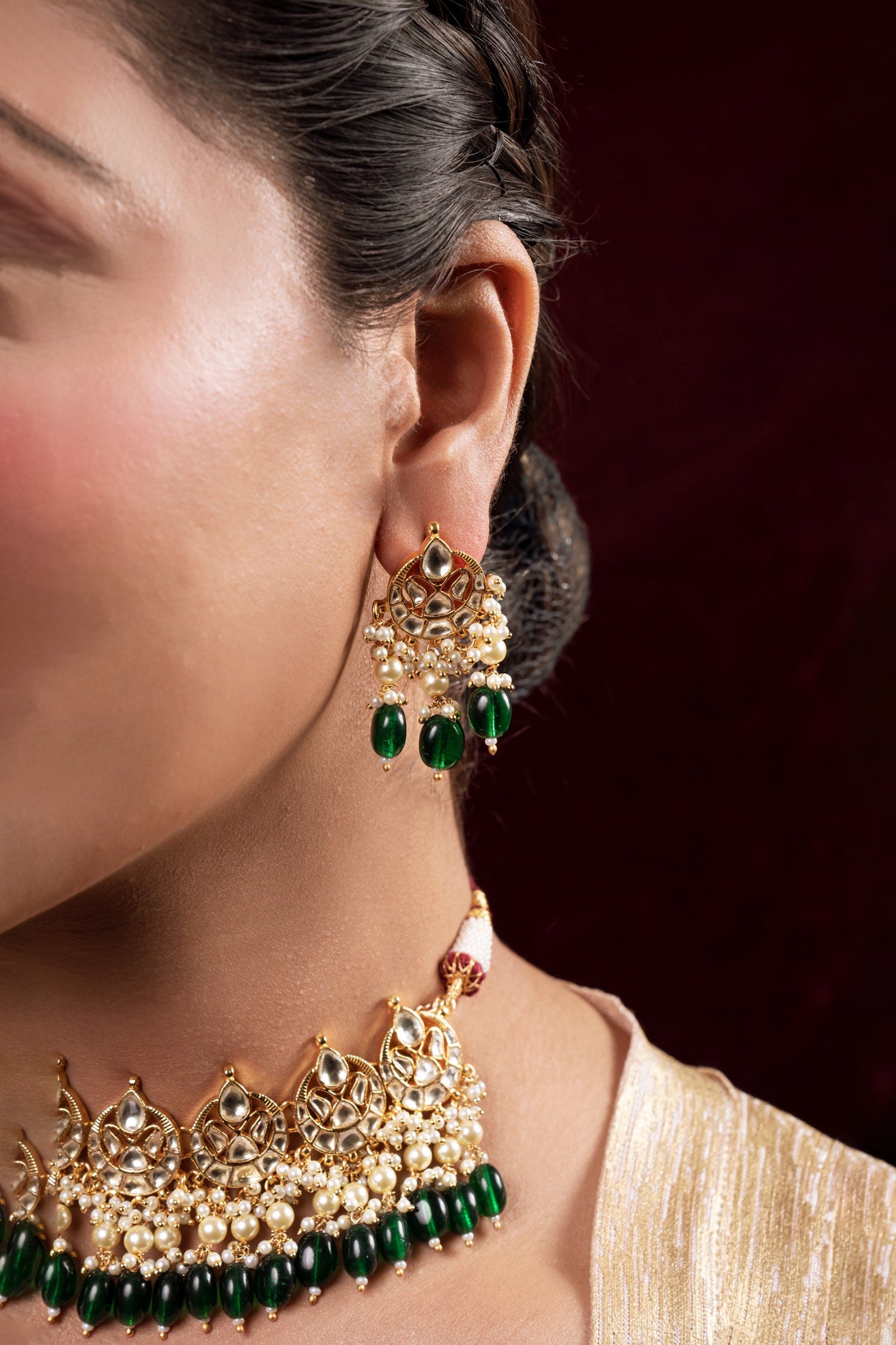 Priya Kundan Embellished Choker Set 