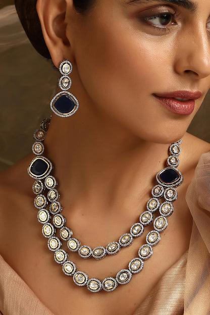 Victorian Polki Layered Necklace Set 