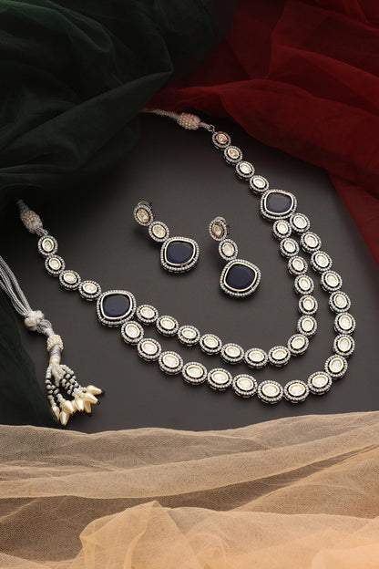 Victorian Polki Layered Necklace Set 