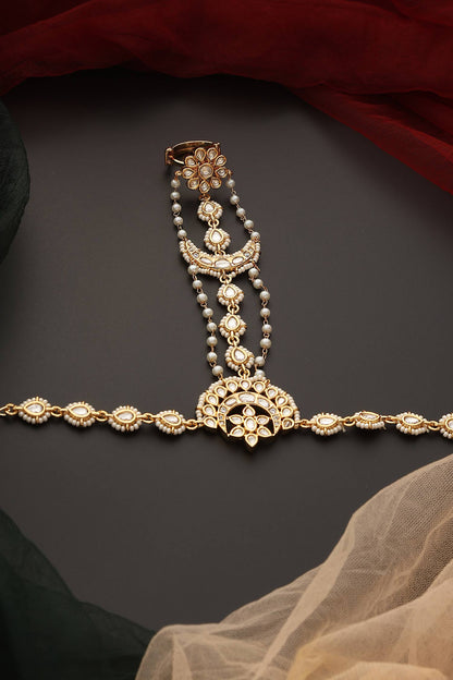 Polki Cutwork Embellished Haathphool 