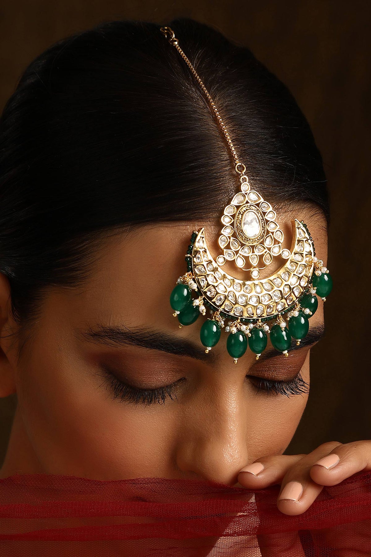 Polki Embellished Maangtikka 