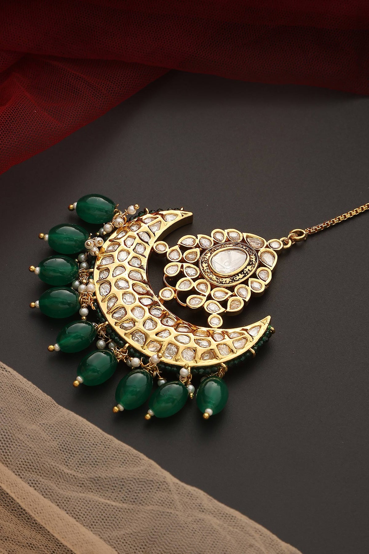 Polki Embellished Maangtikka 