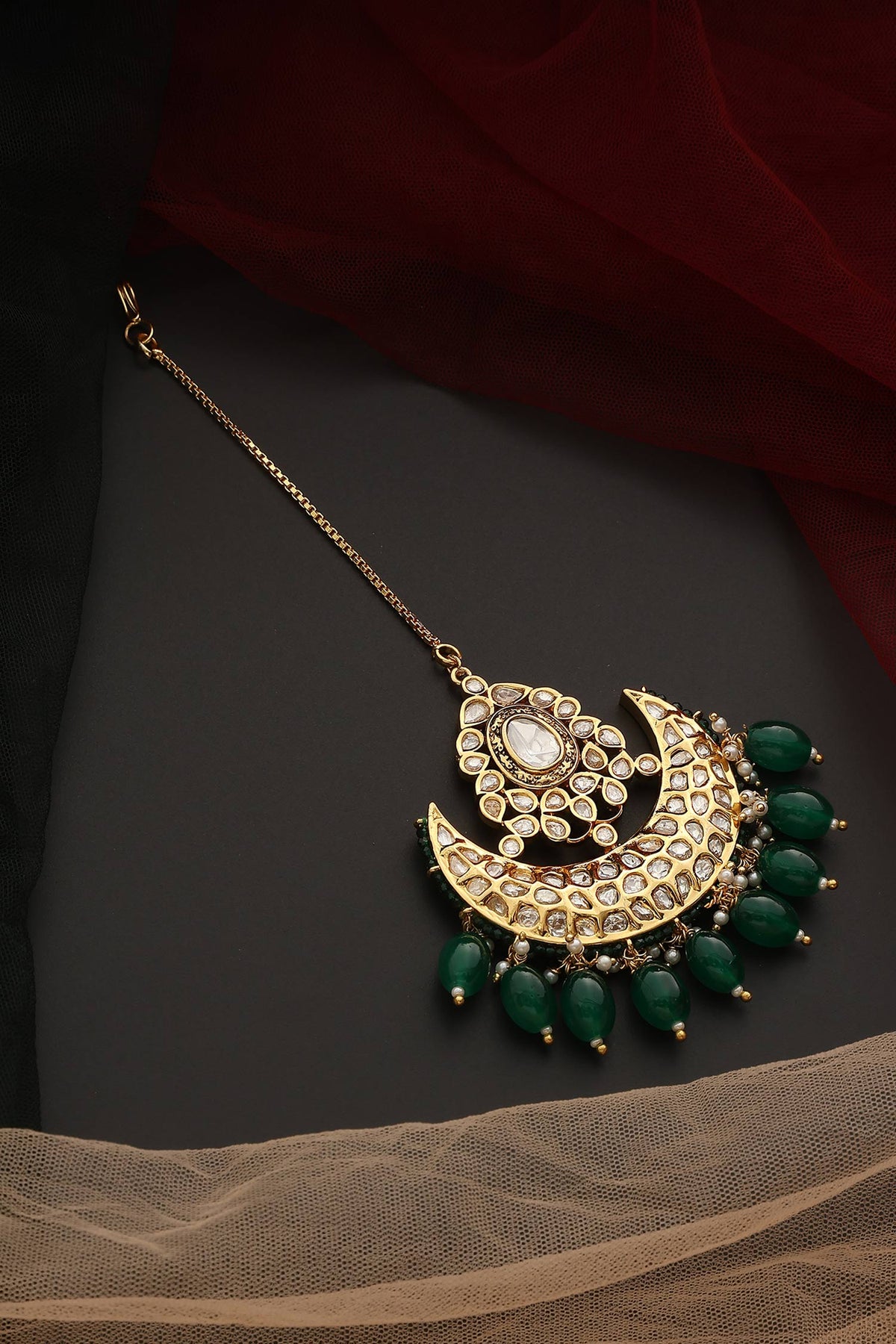 Polki Embellished Maangtikka 