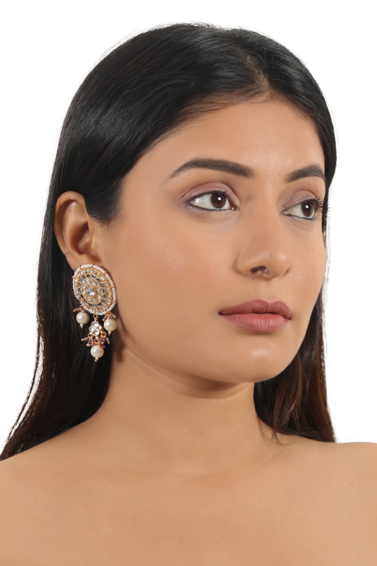Jadtar Stone Drop Earrings 