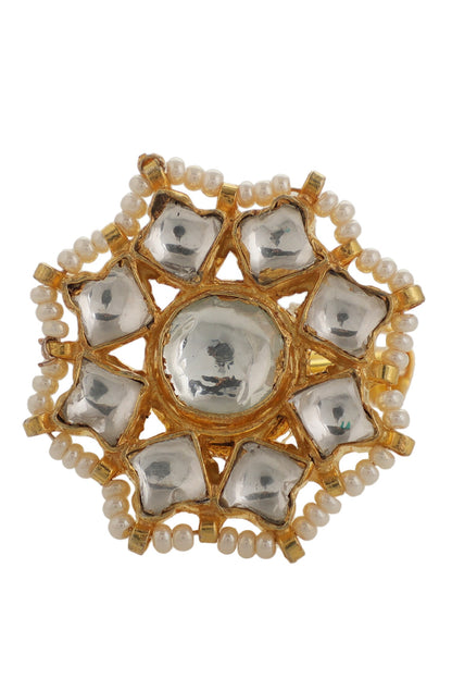Embellished Flower Jadtar Ring 