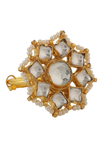Embellished Flower Jadtar Ring 