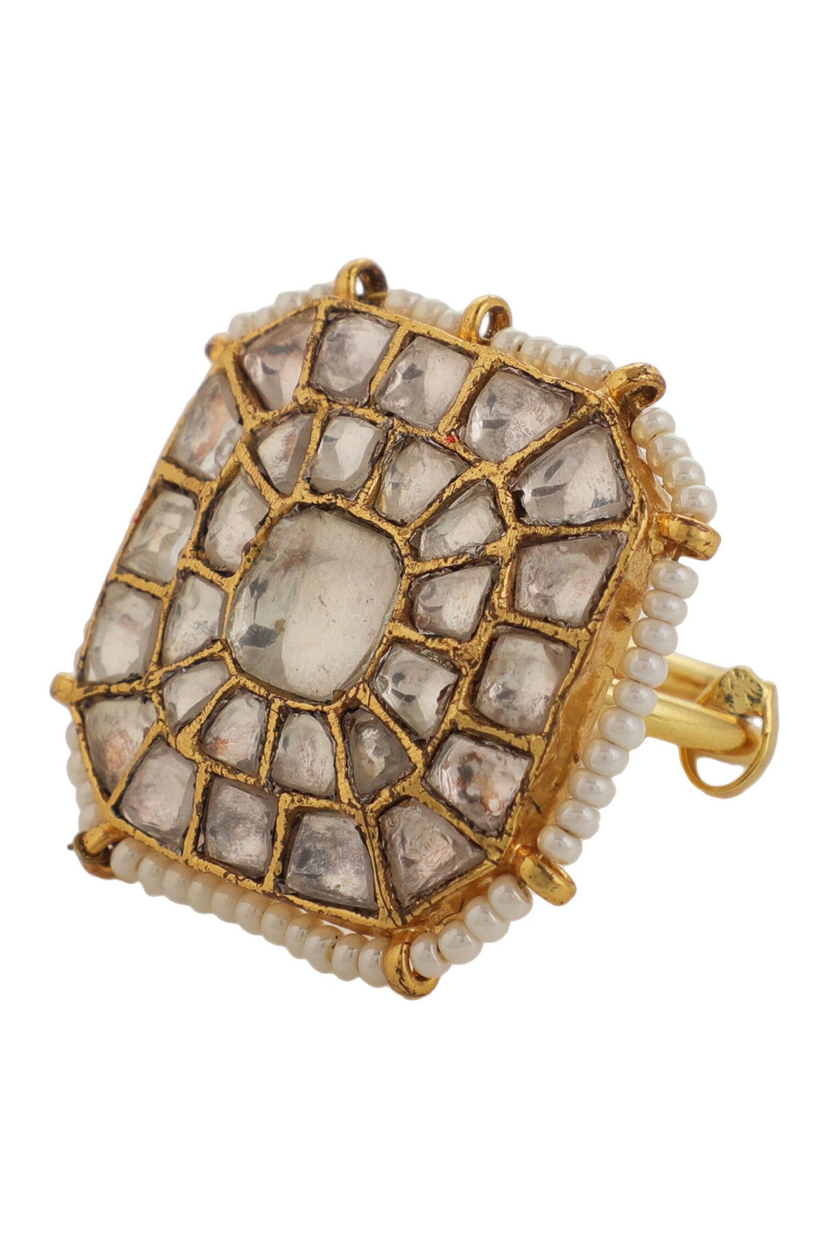Jadtar Geometric Embellished Ring 