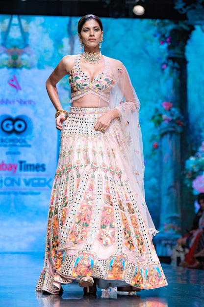 Floral Cutwork Embellished Bridal Necklace Set 