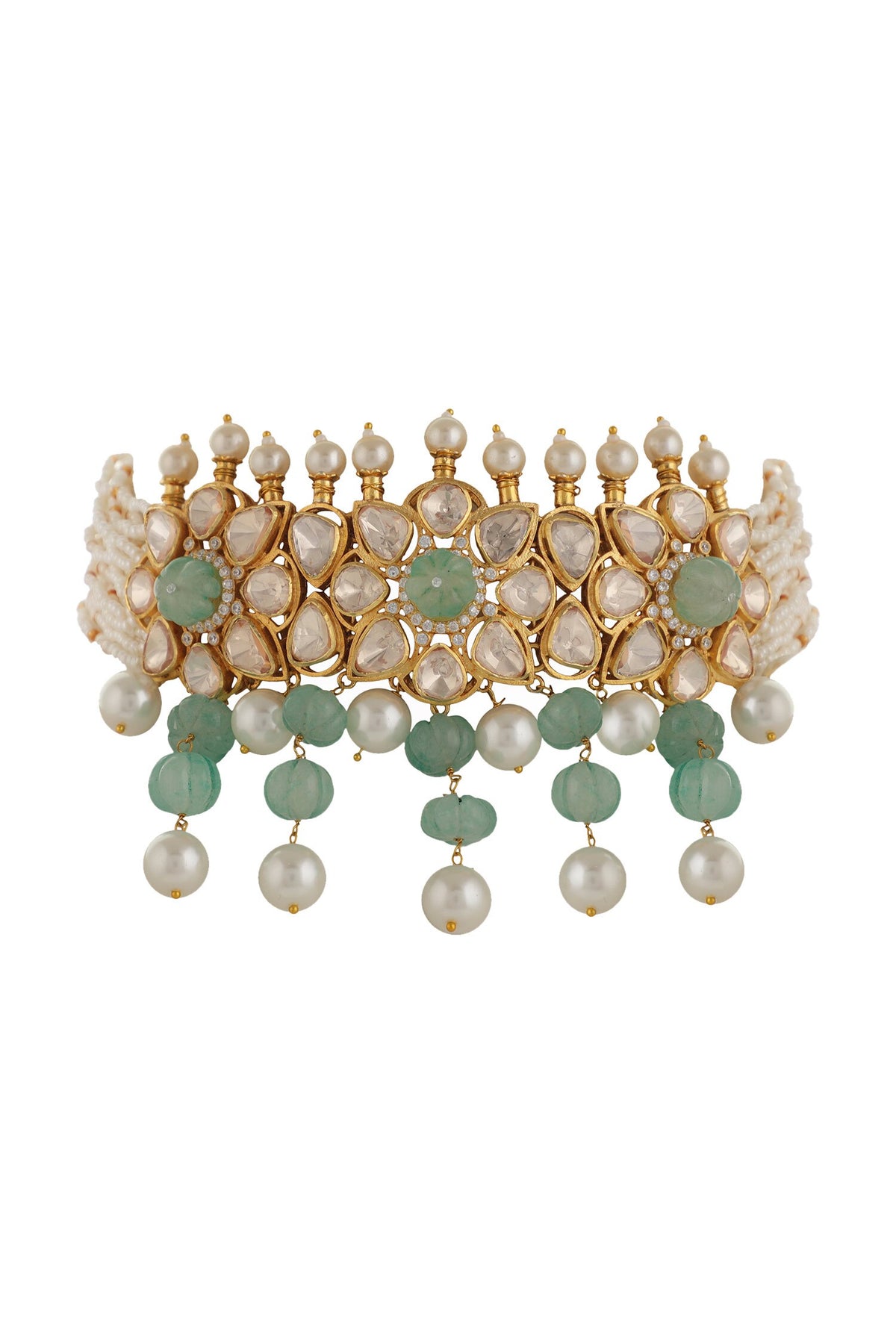 Floral Cutwork Embellished Bridal Necklace Set 