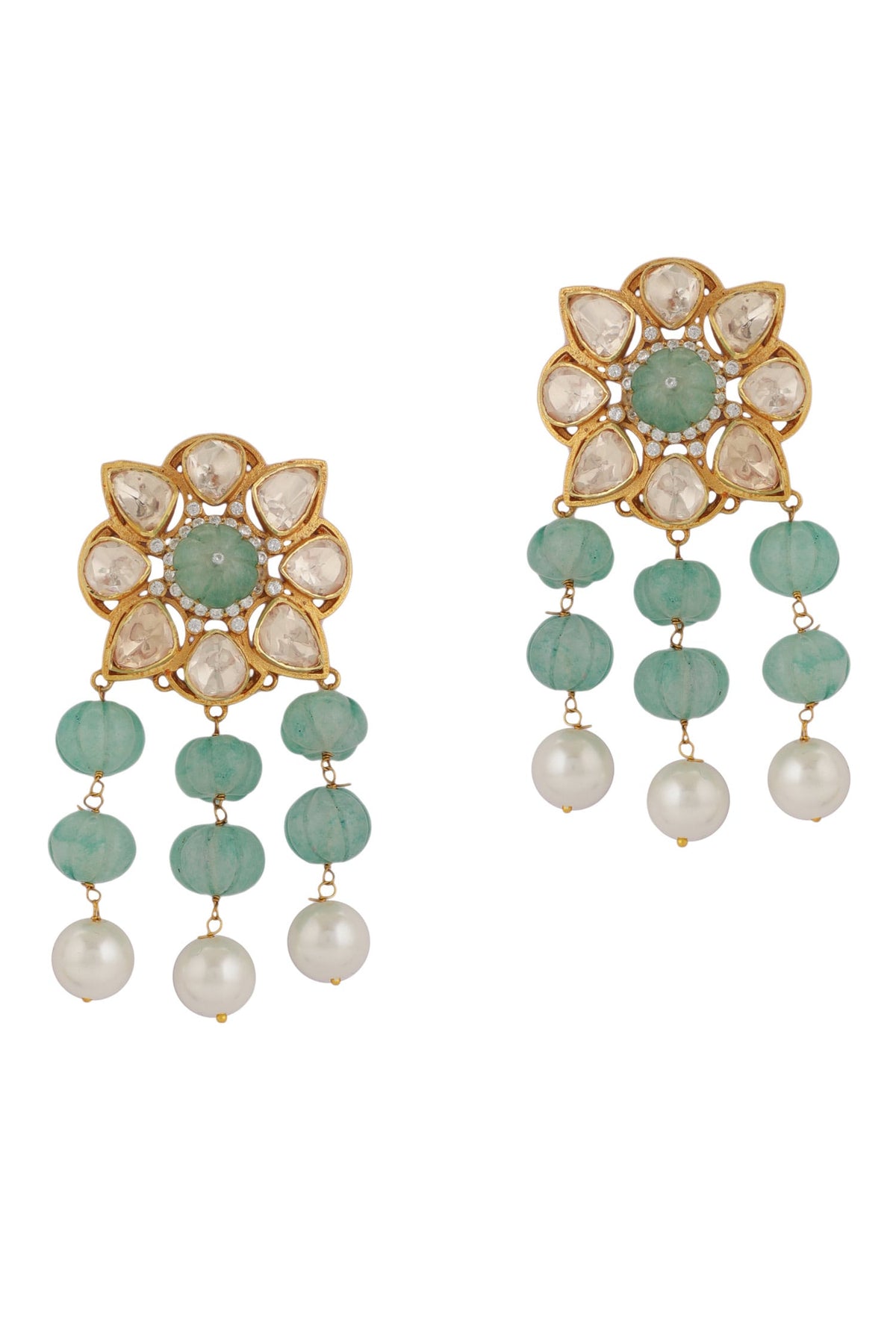Floral Cutwork Embellished Bridal Necklace Set 