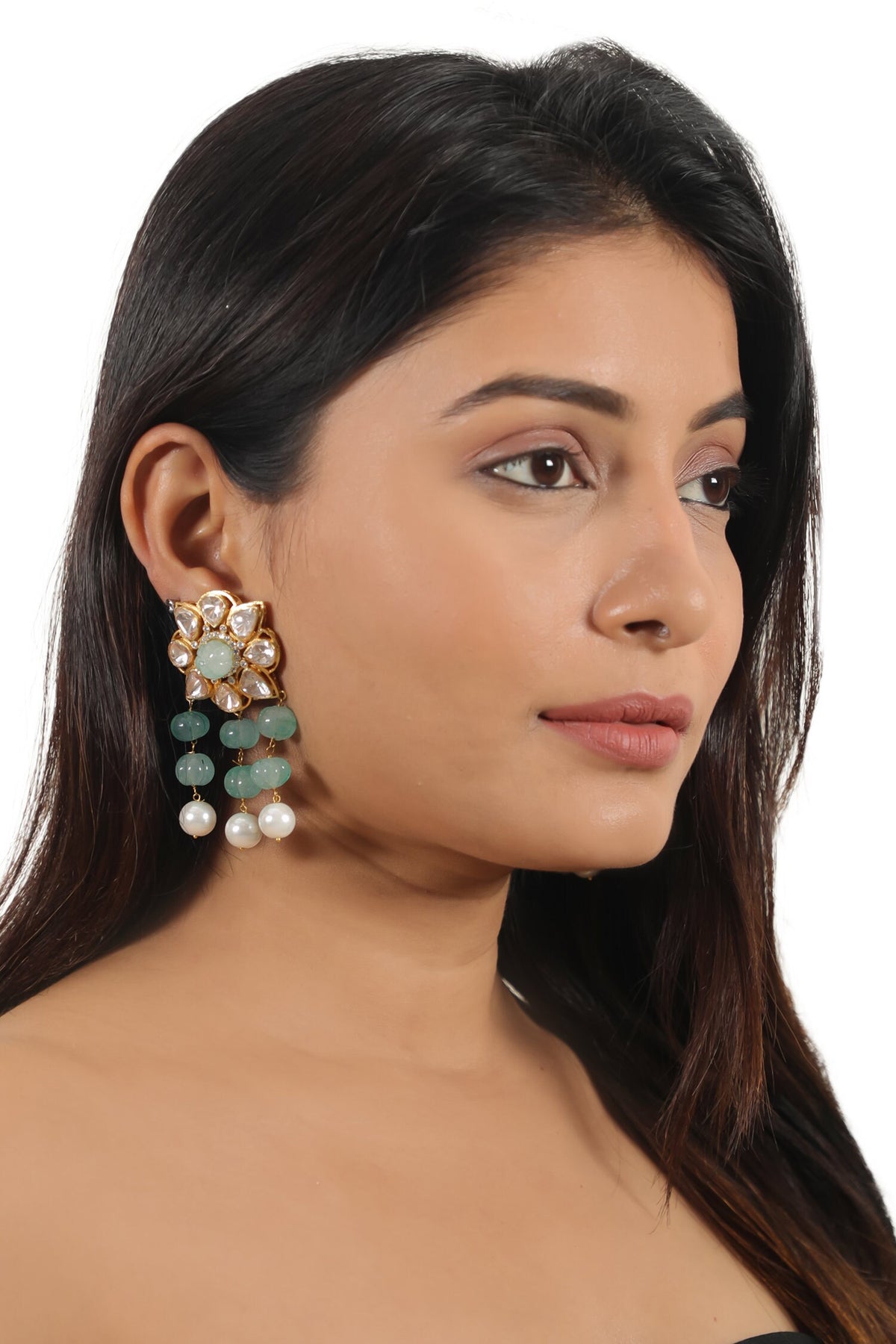 Floral Cutwork Embellished Bridal Necklace Set 