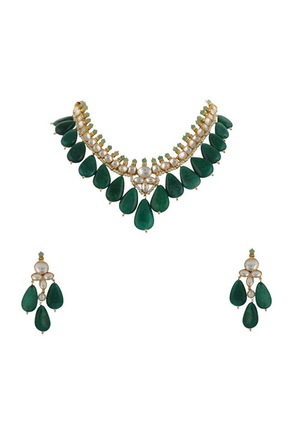 Jadtar Stones Embellished Necklace Set 