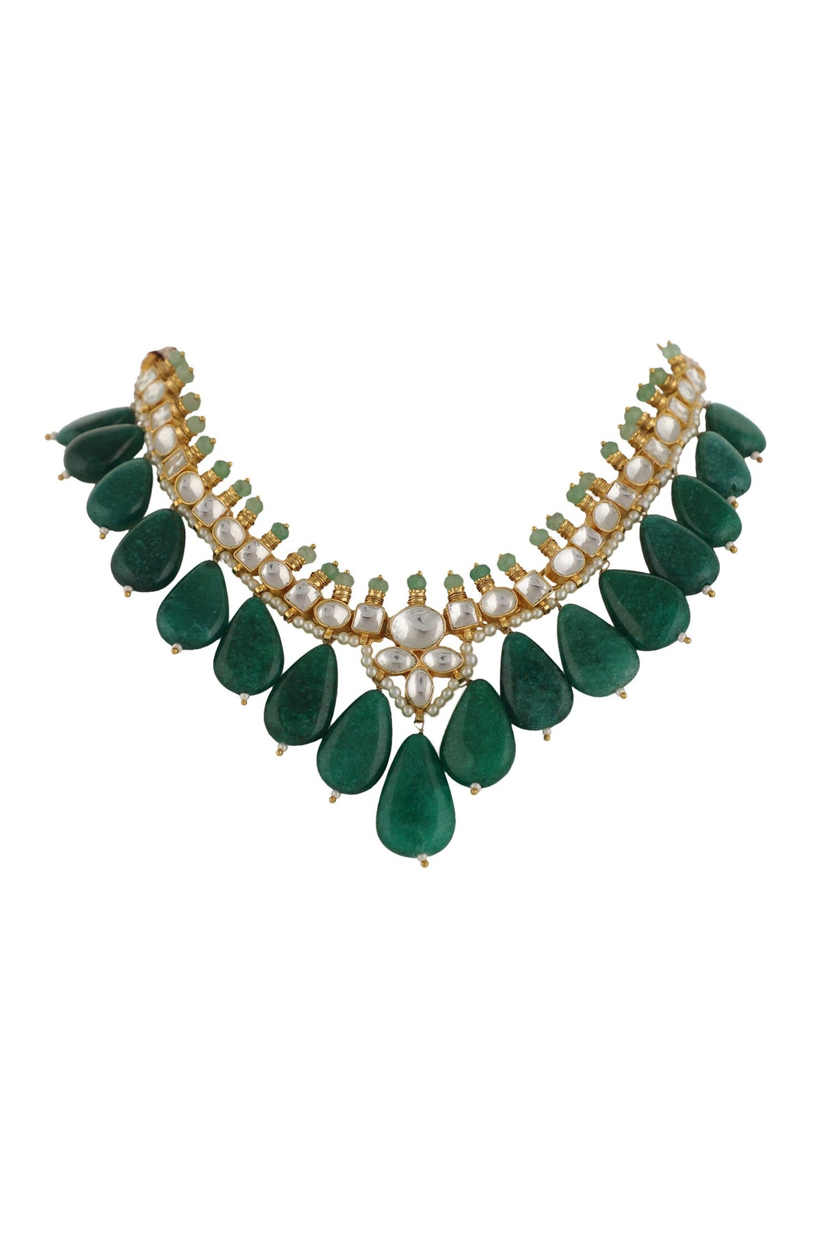 Jadtar Stones Embellished Necklace Set 