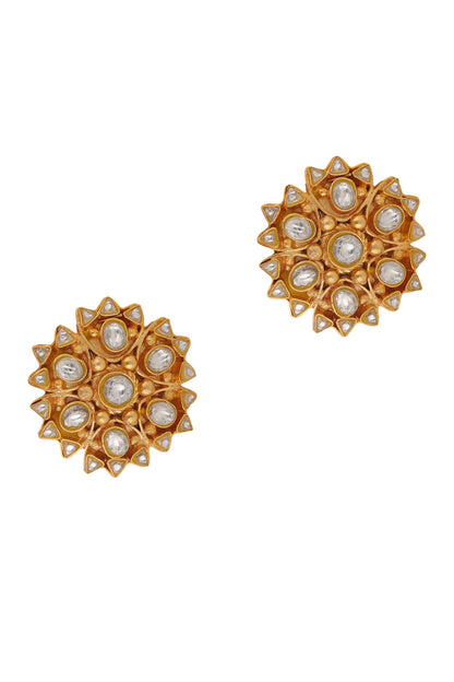Floral Jadtar Stone Embellished Studs 