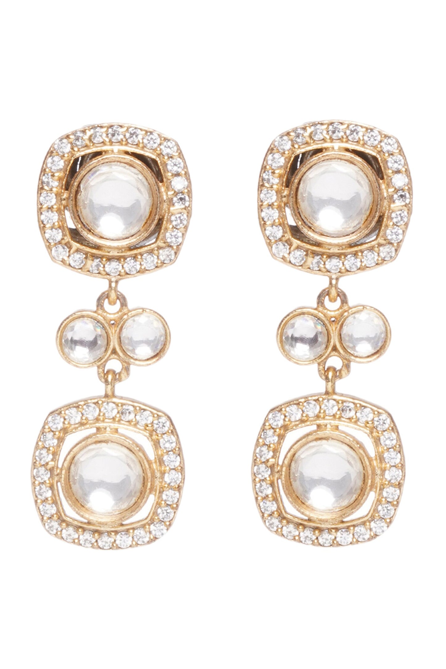 Kaushiki Two Line Polki Necklace Set 