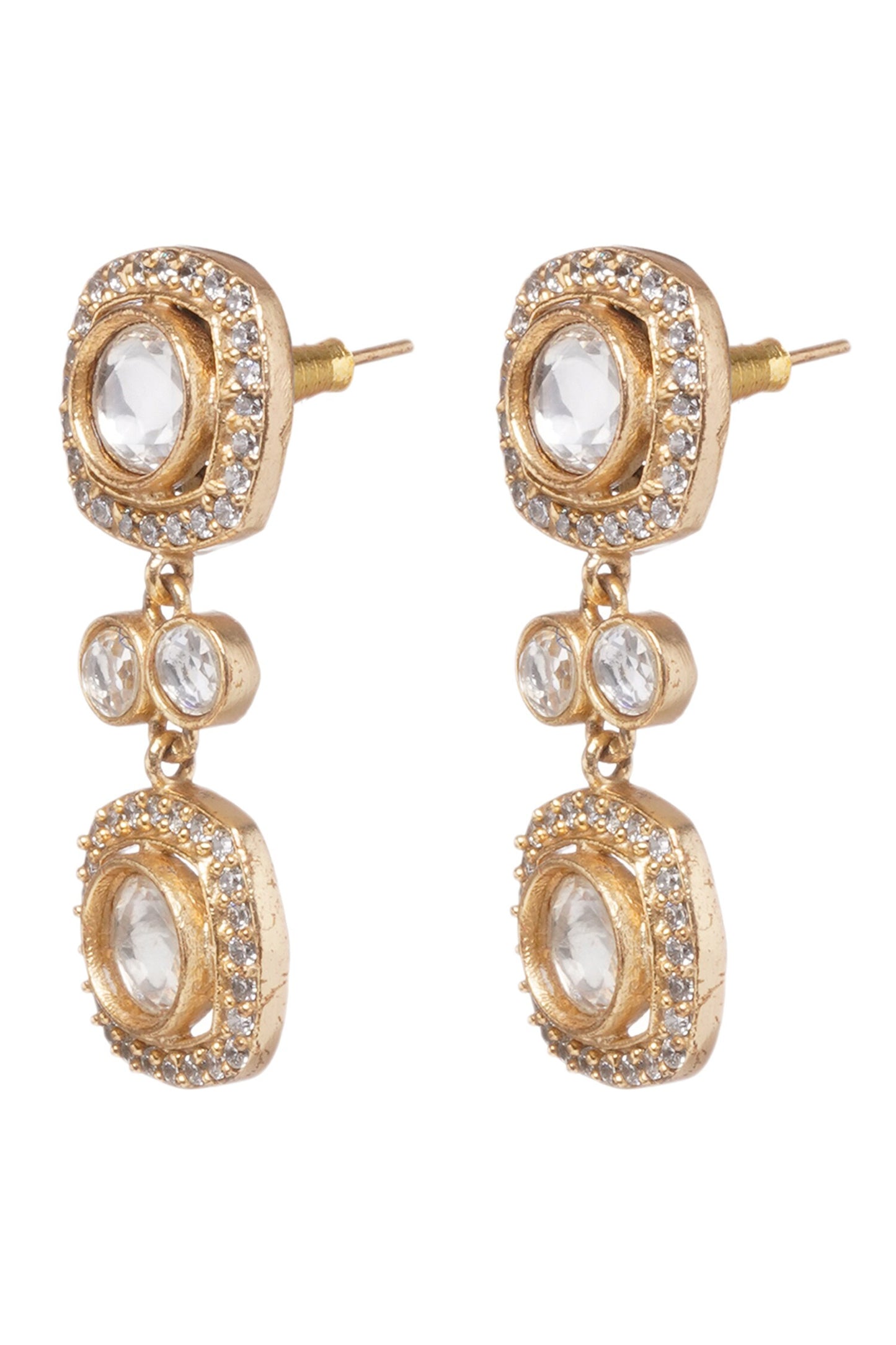 Kaushiki Two Line Polki Necklace Set 