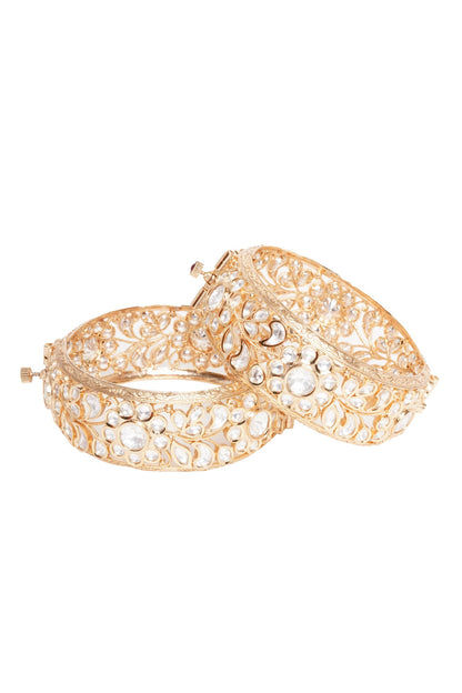 Chandni Kundan Embellished Bangles - Set of 2 