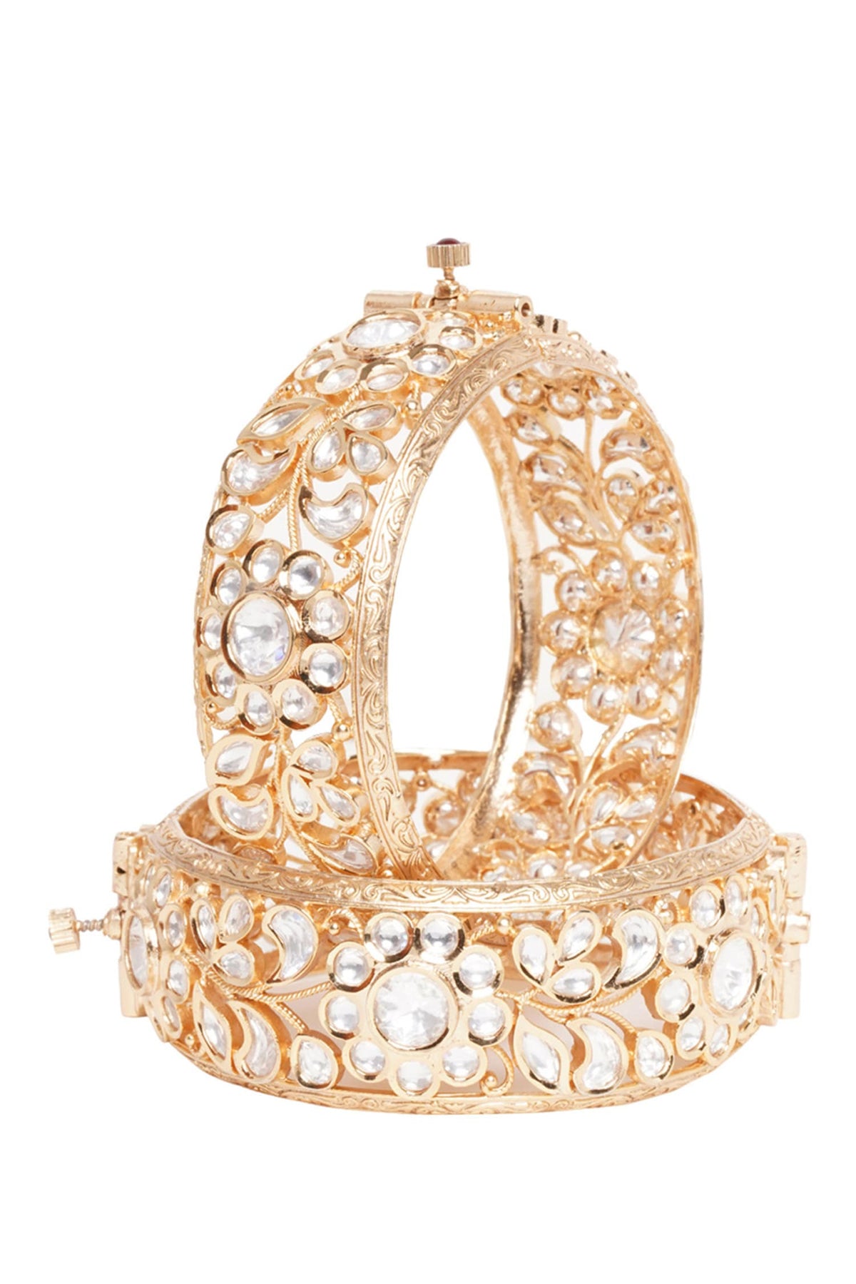 Chandni Kundan Embellished Bangles - Set of 2 