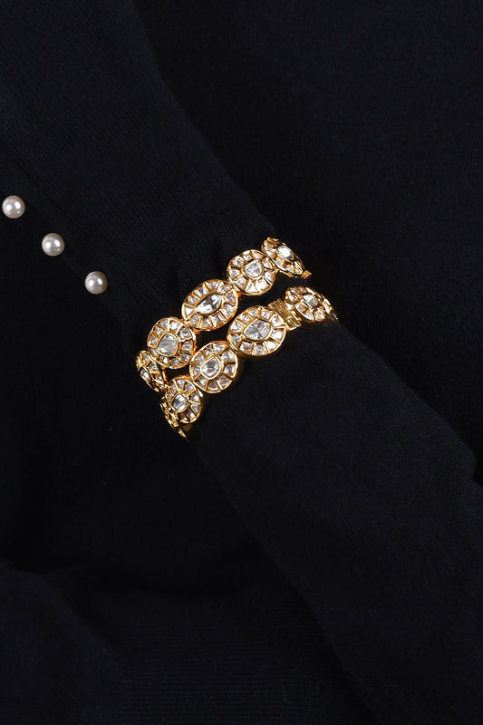 Malini Kundan Embellished Bangles - Set of 2 