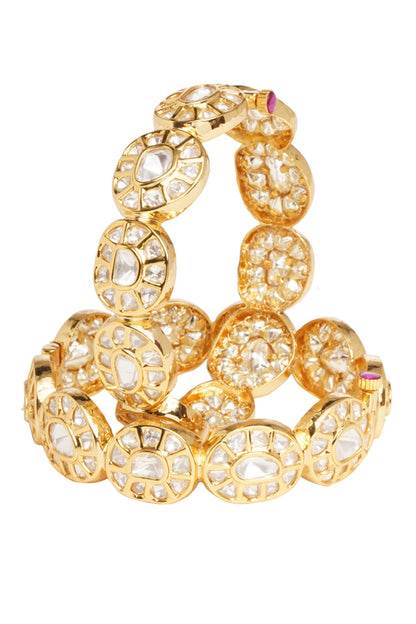 Malini Kundan Embellished Bangles - Set of 2 