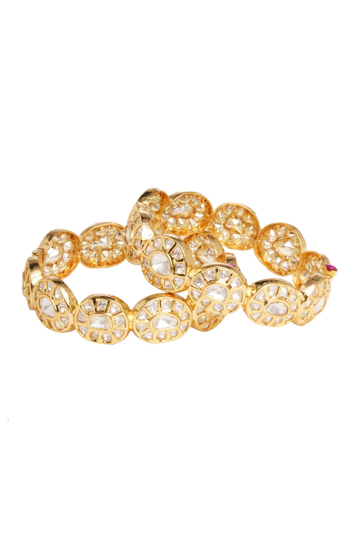 Malini Kundan Embellished Bangles - Set of 2 