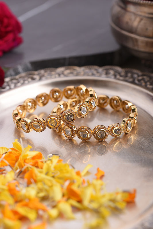 Aprajita Polki Embellished Bangles - Set of 2 