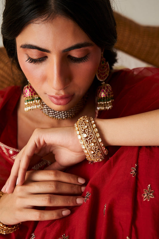 Gautami Moissanite Embellished Bangles - Set of 2 