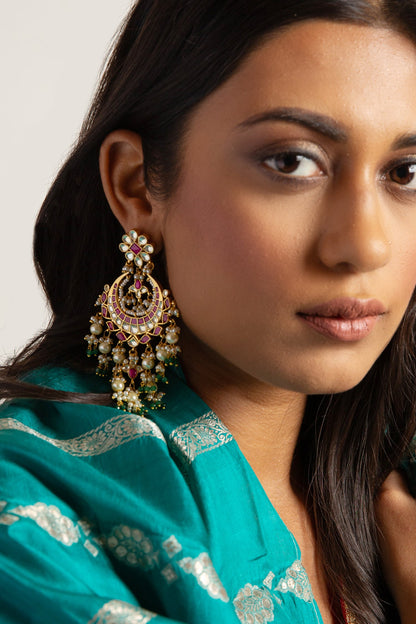 Nishi Embellished Chandbali Earrings 