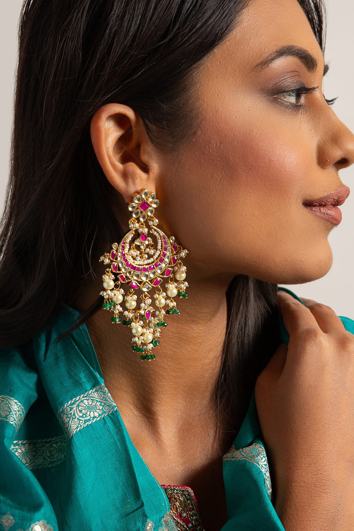 Nishi Embellished Chandbali Earrings 