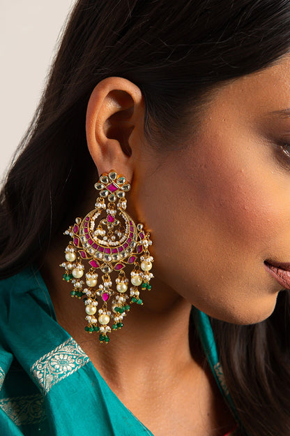 Nishi Embellished Chandbali Earrings 