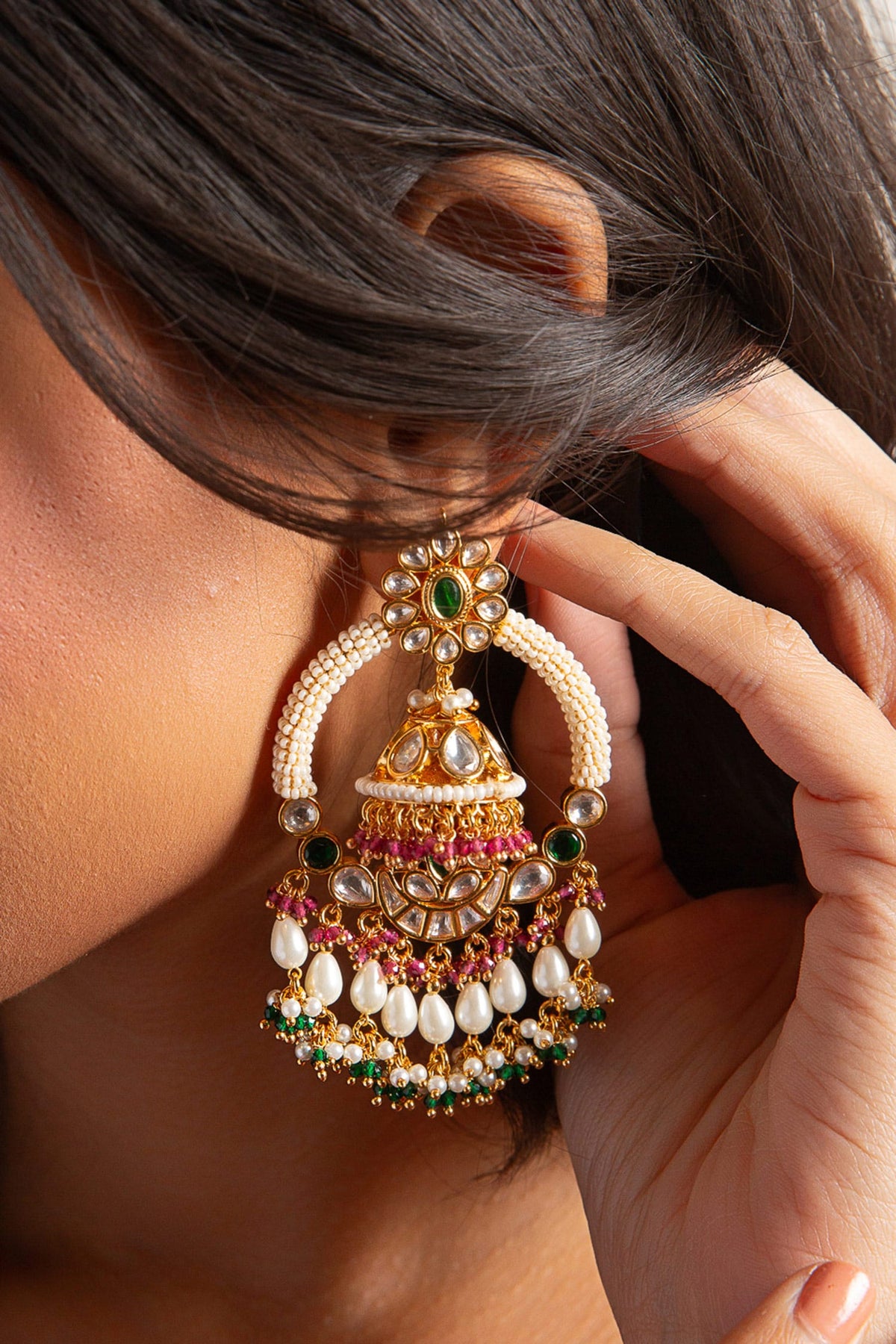 Svara Embellished Chandbali Earrings 