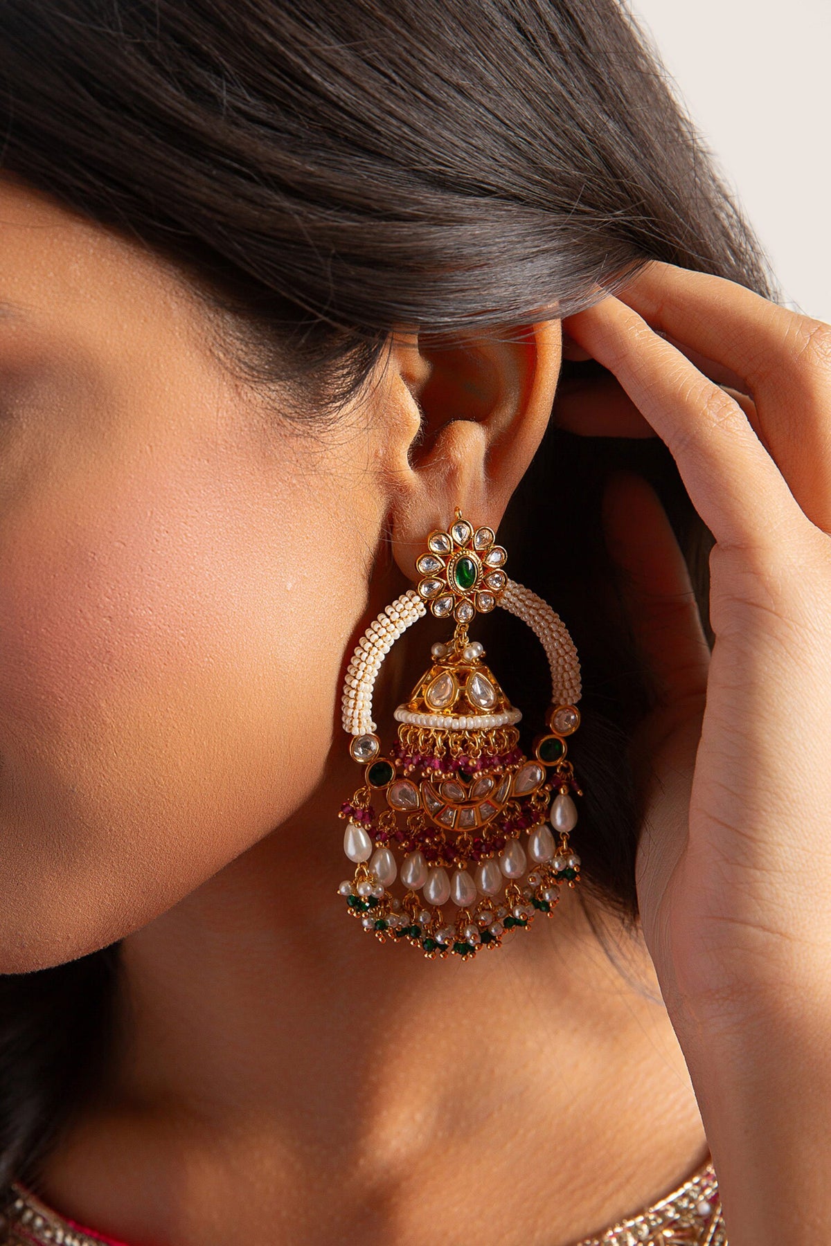 Svara Embellished Chandbali Earrings 