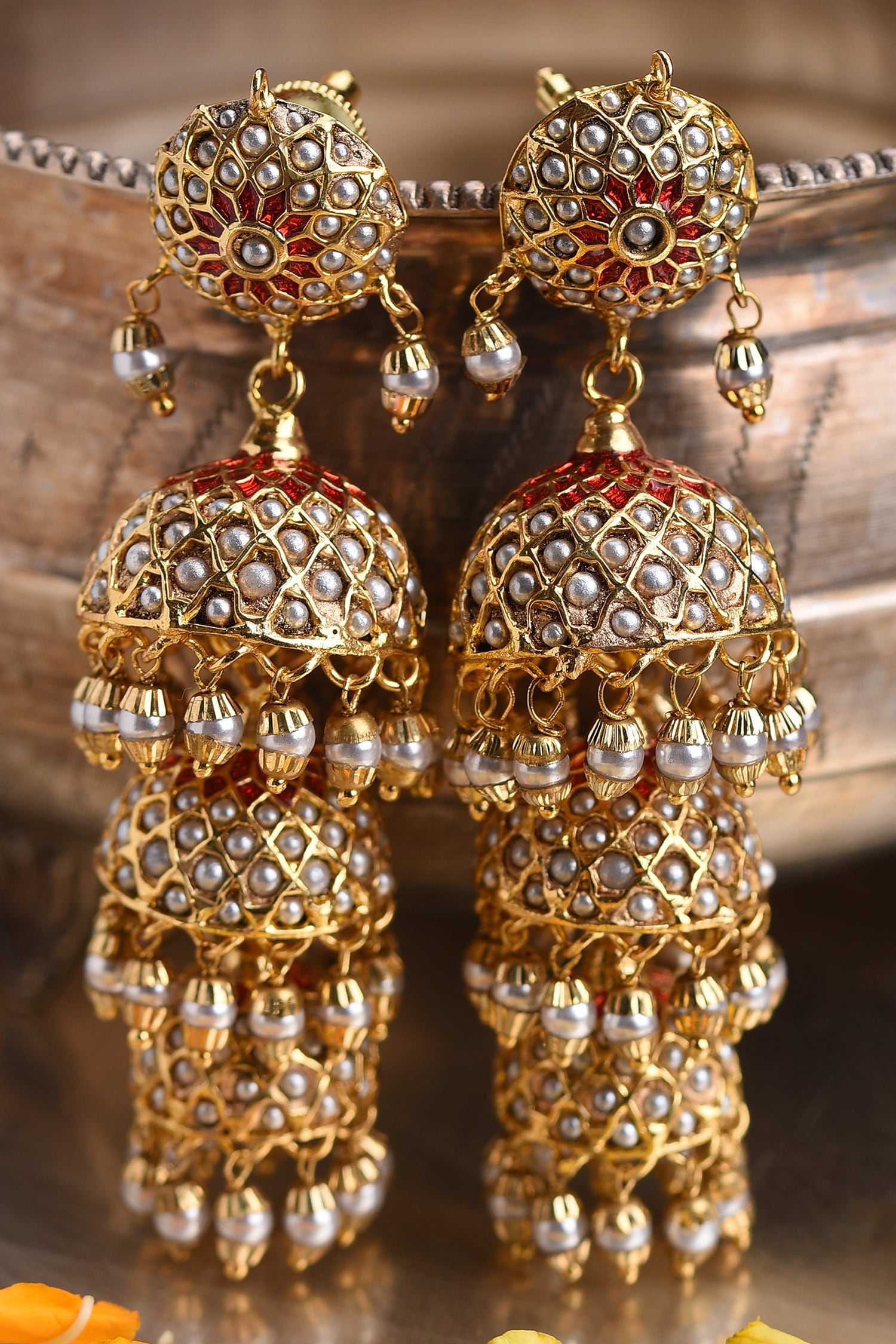 Venya Embellished Jhumka Earrings 
