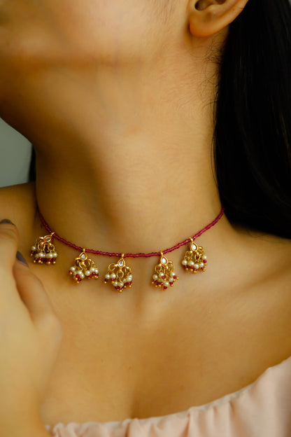 Onyx Stone Embellished Necklace 