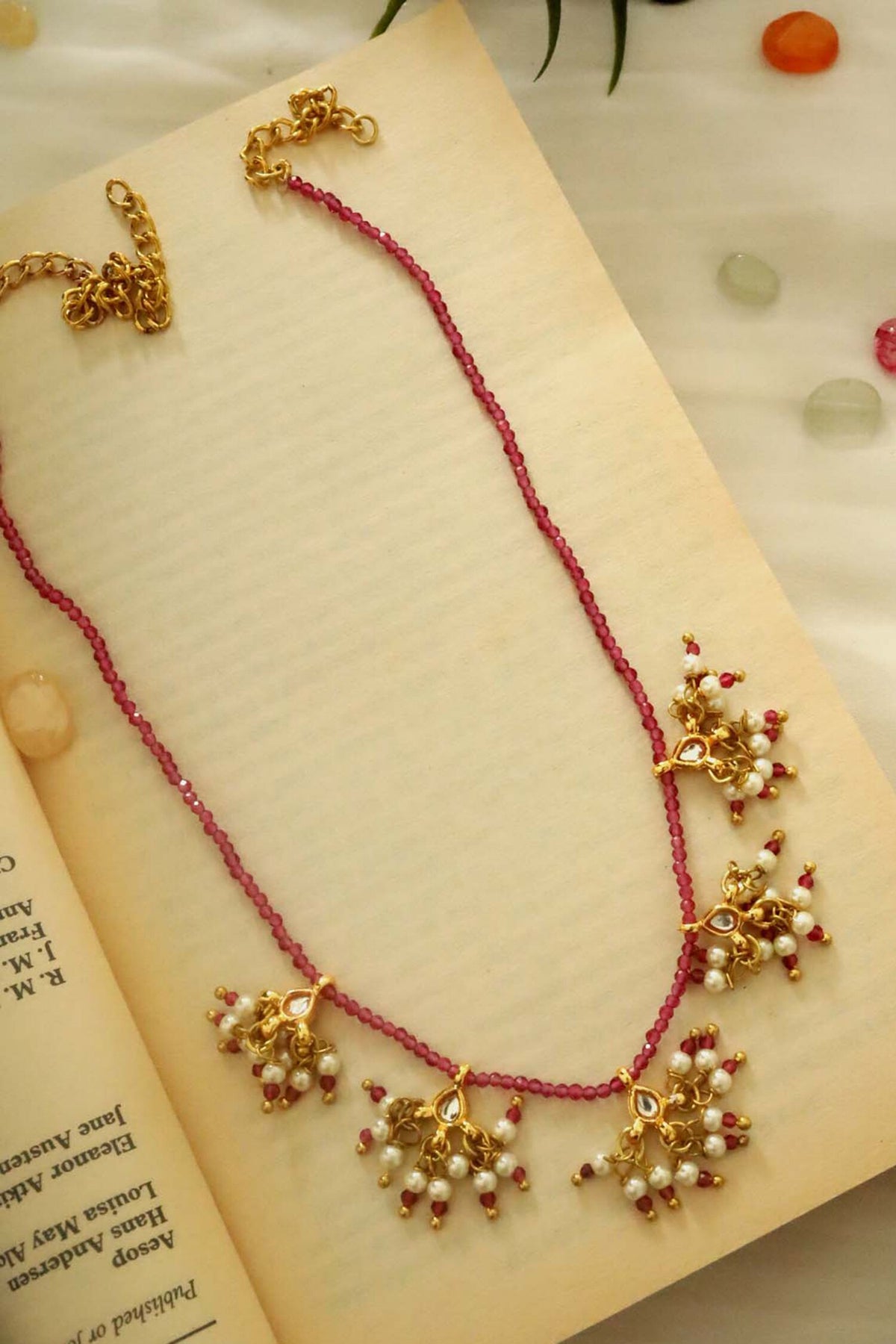 Onyx Stone Embellished Necklace 