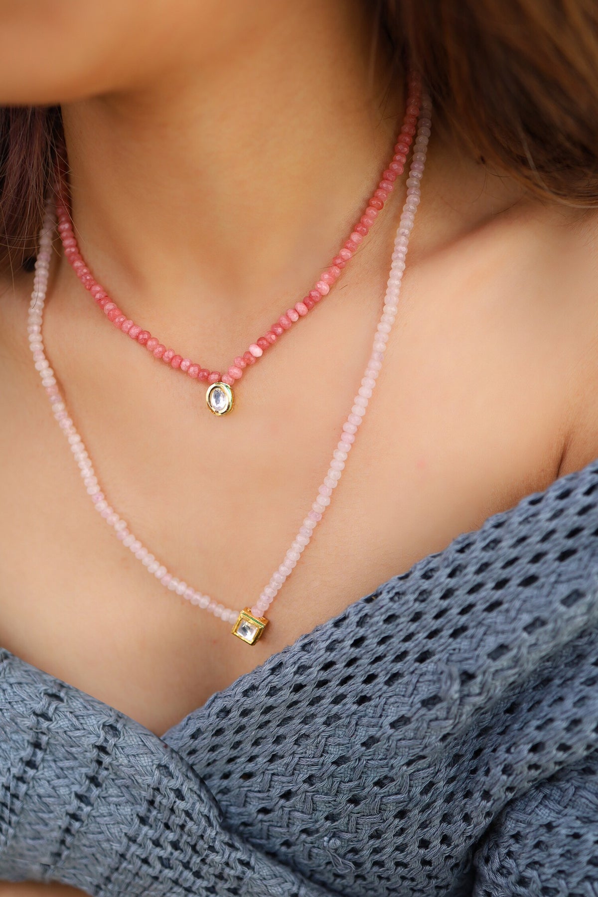 Onyx Embellished Layered Necklace 