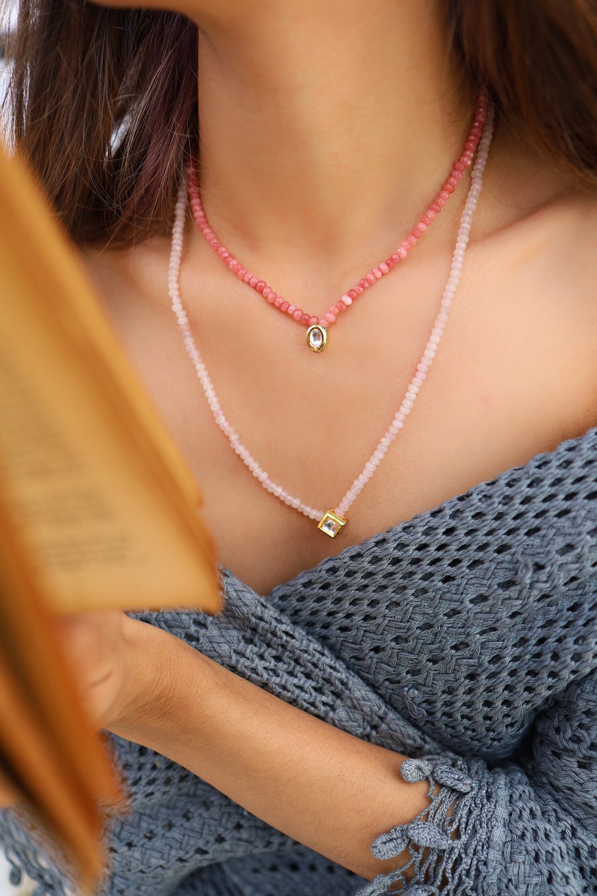 Onyx Embellished Layered Necklace 