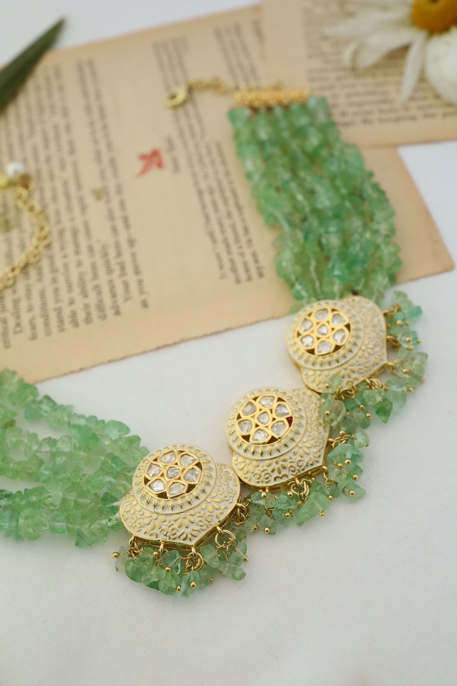 Polki Embellished Floral Choker 