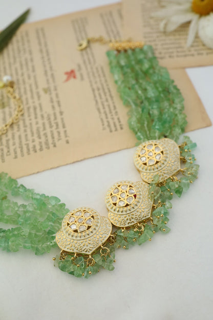 Polki Embellished Floral Choker 