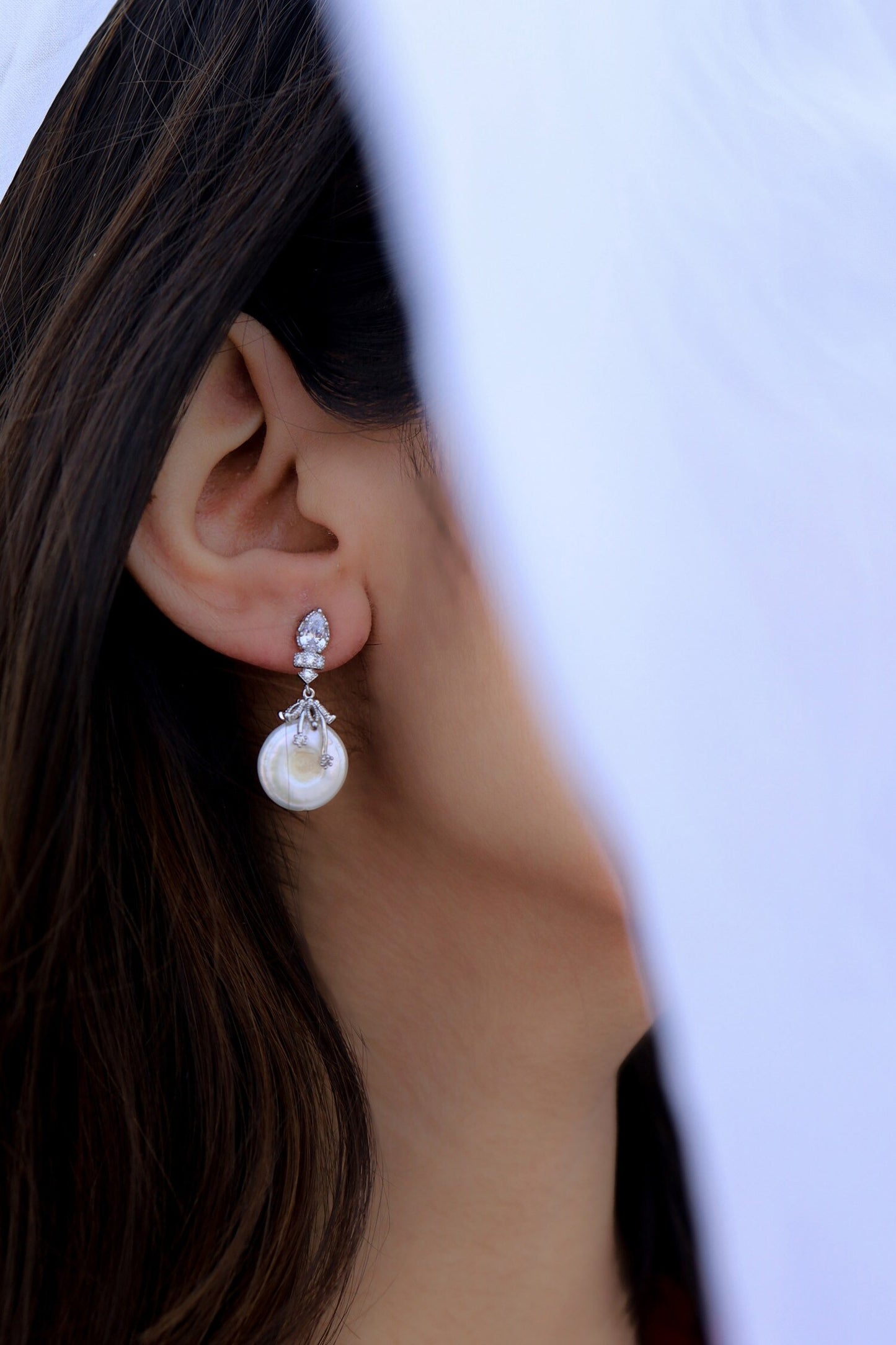 Zircon Embellished Dangler Earrings 