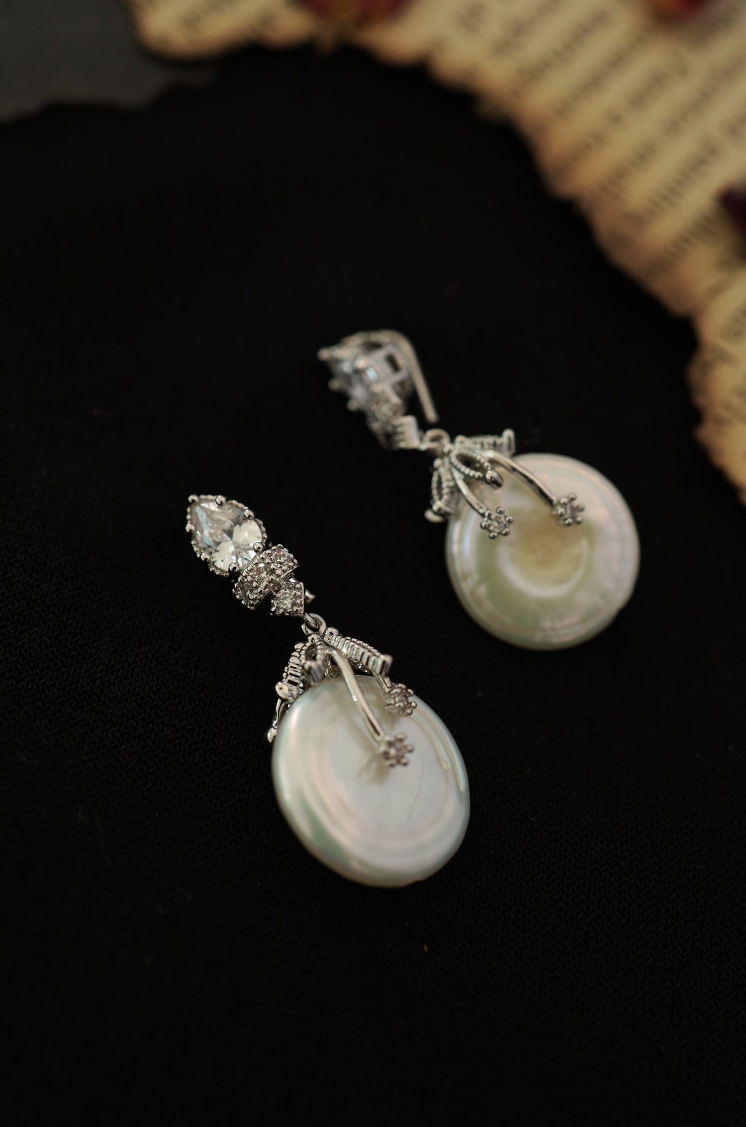 Zircon Embellished Dangler Earrings 