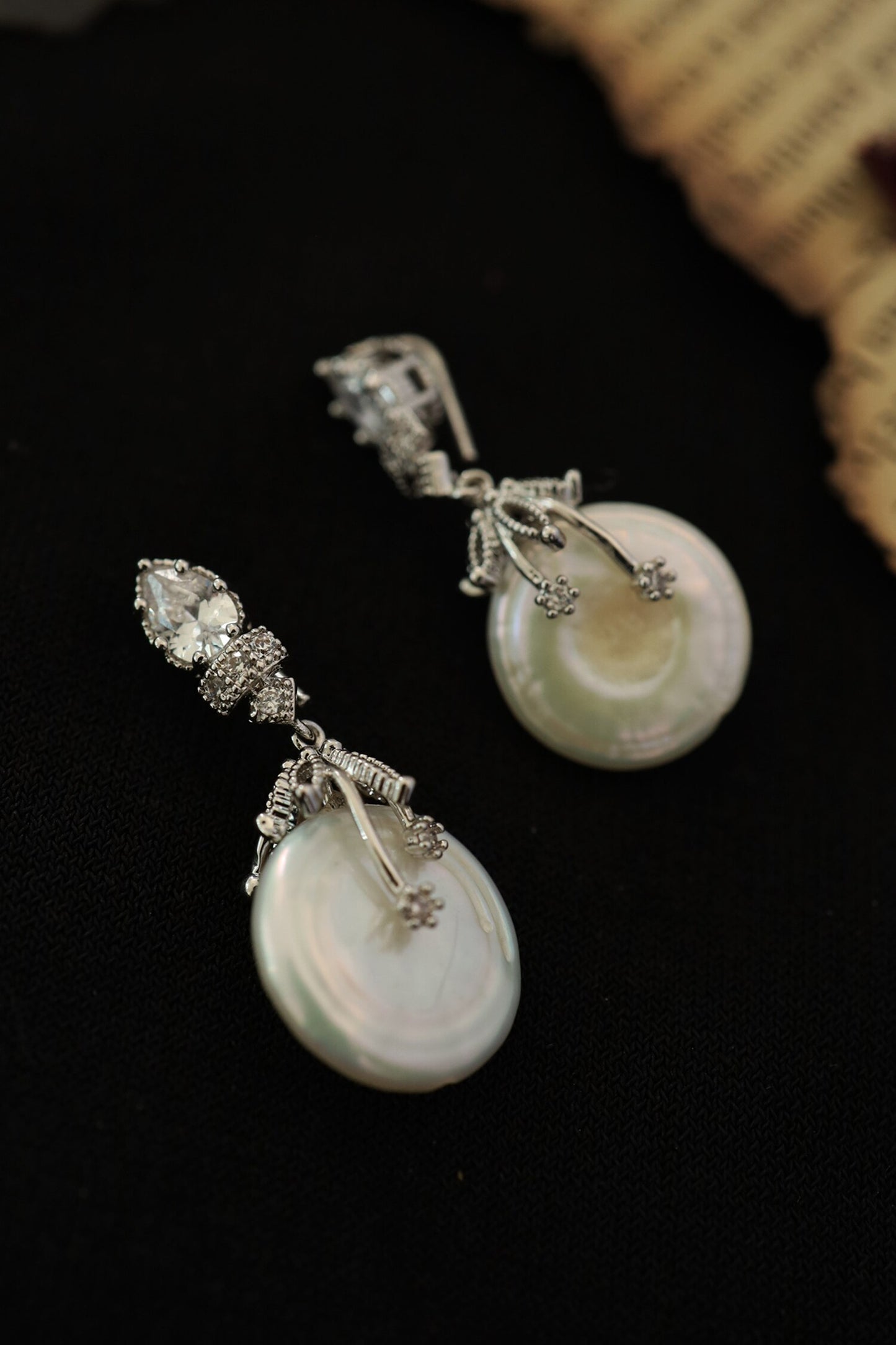 Zircon Embellished Dangler Earrings 