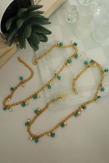 Pearl Embellished Anklets 