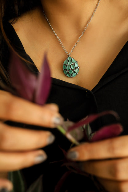 Celeste Turquoise Stone Pendant Necklace 