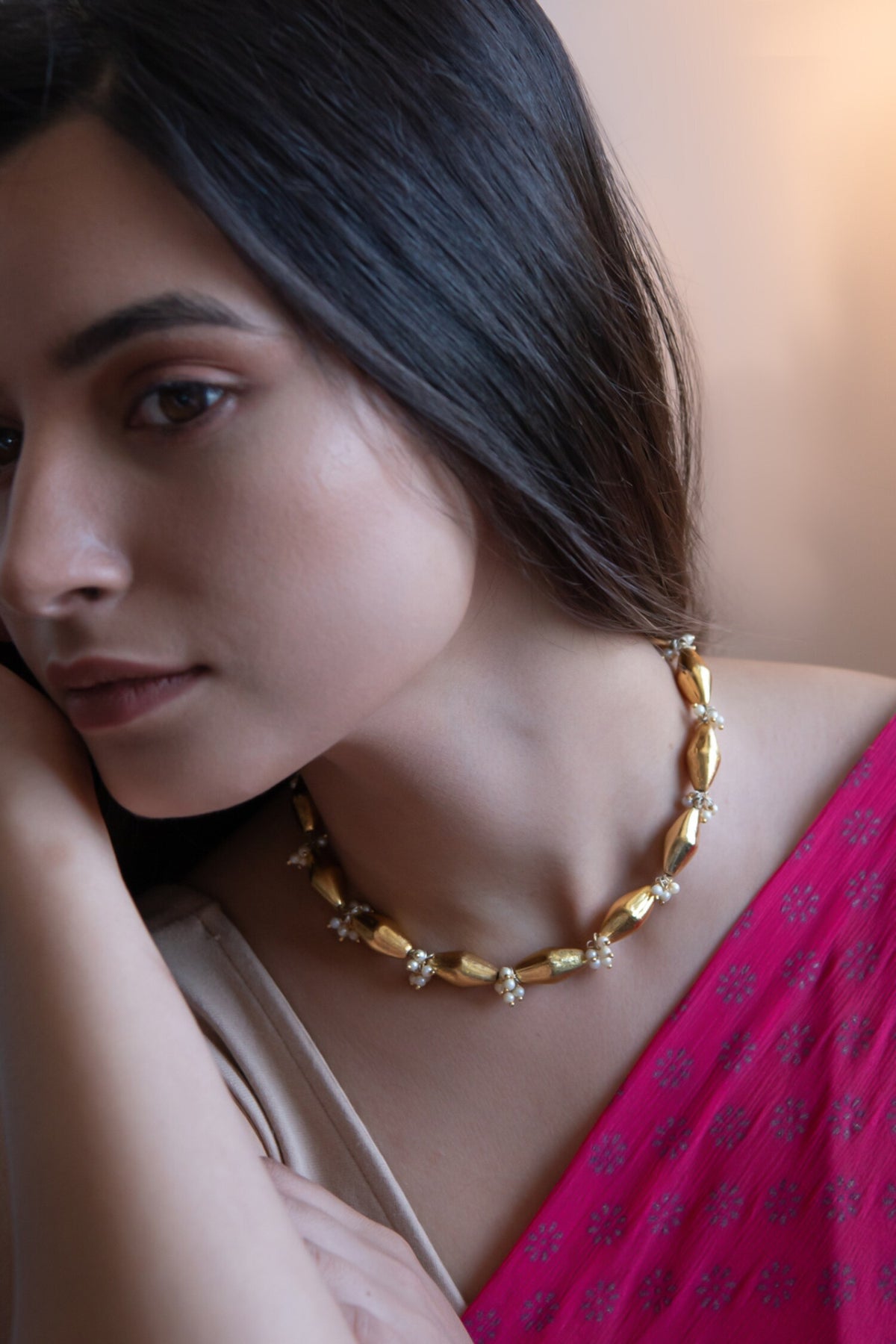 Spindle & Pearl Trinket Necklace 